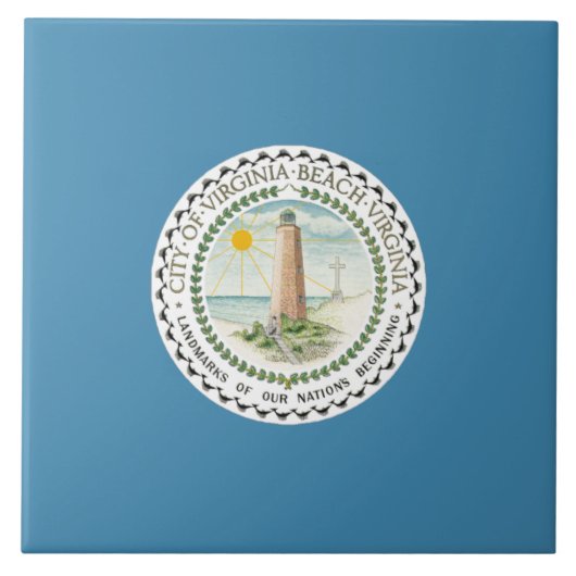 Flagge von Virginia Beach (Virginia, USA) Fliese (Vorderseite)
