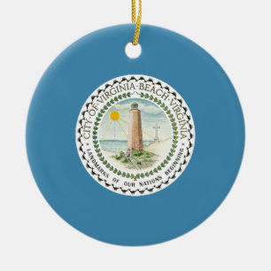 Flagge von Virginia Beach (Virginia, USA) Keramik Ornament