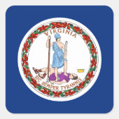 Flagge von Virginia Quadratischer Aufkleber (Vorderseite)