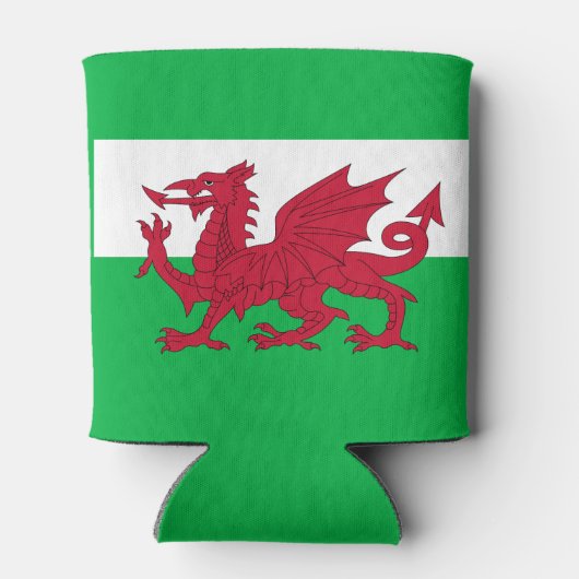 Flagge von Wales (Cymru) Dosenkühler (Rückseite)