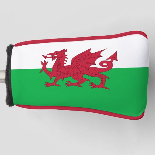 Flagge von Wales (Cymru) Golf Headcover (Vorderseite)