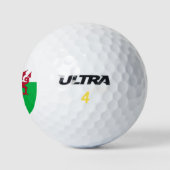 Flagge von Wales (Cymru) Golfball (Logo)
