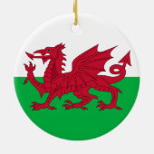 Flagge von Wales (Cymru) Keramik Ornament (Hinten)