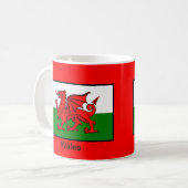 Flagge von Wales Kaffeetasse (Vorderseite Links)