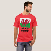 Flagge von Wales und von Waliser-Text Henne Wlad T-Shirt (Vorne ganz)