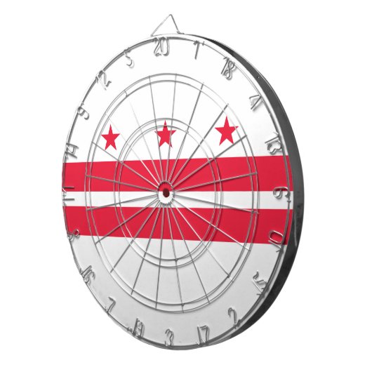 Flagge von Washington D.C. (District of Columbia) Dartscheibe (Vorderseite rechts)