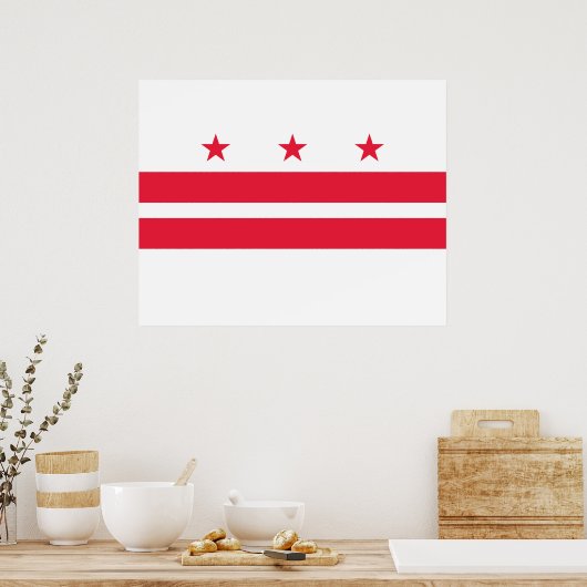 Flagge von Washington D.C. (District of Columbia) Poster (Küche)