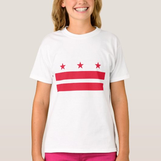 Flagge von Washington D.C. (District of Columbia) T-Shirt (Vorderseite)