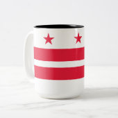 Flagge von Washington D.C. (District of Columbia) Zweifarbige Tasse (Vorderseite Links)