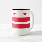 Flagge von Washington D.C. (District of Columbia) Zweifarbige Tasse (VorderseiteRechts)