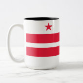 Flagge von Washington D.C. (District of Columbia) Zweifarbige Tasse (Links)