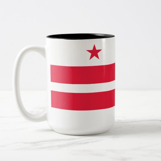 Flagge von Washington D.C. (District of Columbia) Zweifarbige Tasse (Links)