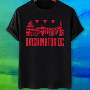 Flagge von Washington dc Sehenswürdigkeiten T-Shirt