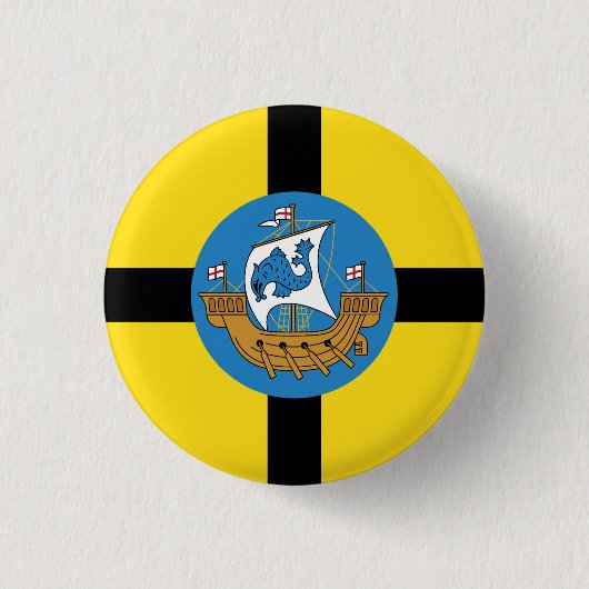 Flagge von Wellington City, Neuseeland Button (Vorderseite)
