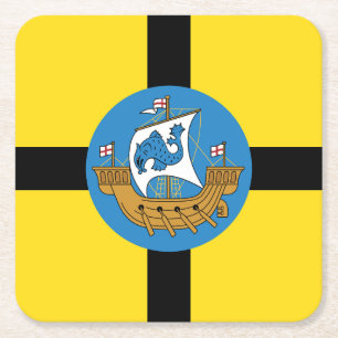 Flagge von Wellington City, Neuseeland Rechteckiger Pappuntersetzer