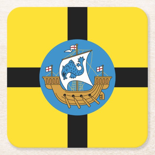 Flagge von Wellington City, Neuseeland Rechteckiger Pappuntersetzer (Vorderseite)