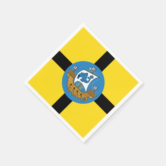 Flagge von Wellington City, Neuseeland Serviette (Ecke)