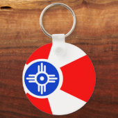 Flagge von Wichita Kansas Schlüsselanhänger (Vorderseite)