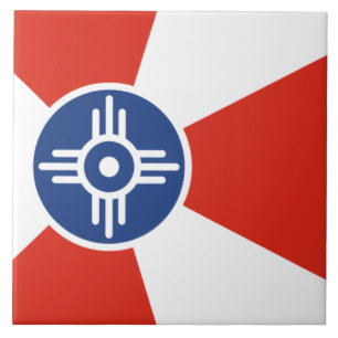 Flagge von Wichita (Kansas, USA) Fliese