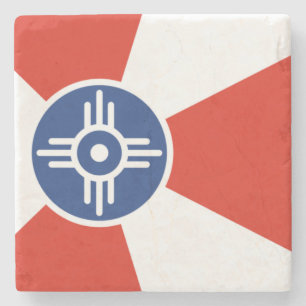 Flagge von Wichita (Kansas, USA) Steinuntersetzer