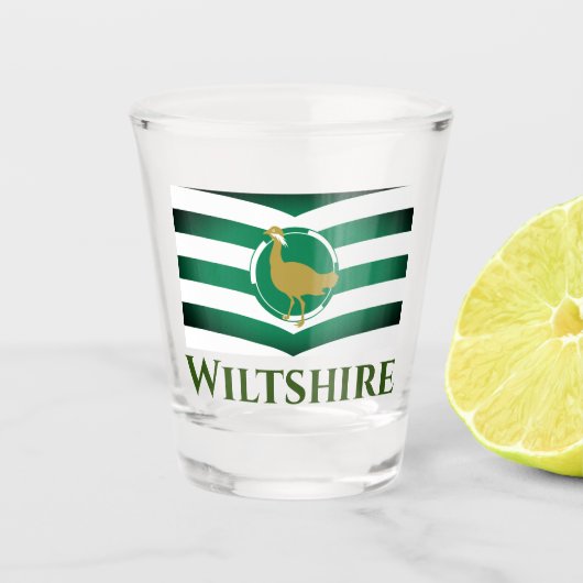 Flagge von Wiltshire - ENGLAND Schnapsglas (Vorderseite)