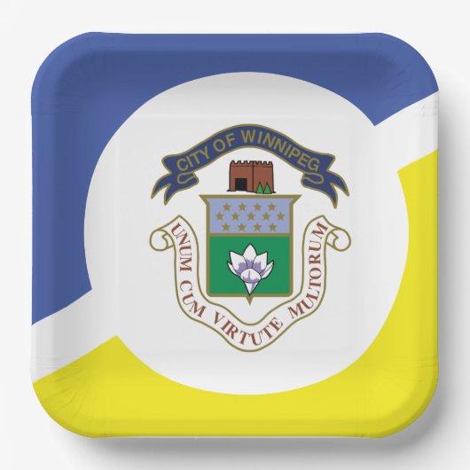 Flagge von Winnipeg, Manitoba Pappteller (Vorderseite)