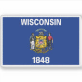 Flagge von Wisconsin Aufkleber (Vorderseite)