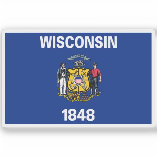 Flagge von Wisconsin Aufkleber (Vorderseite)