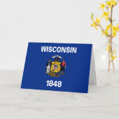 Flagge von Wisconsin Karte (Gelbe Blume)
