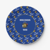 Flagge von Wisconsin Pappteller (Vorderseite)
