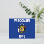 Flagge von Wisconsin Postkarte (Stehend Vorderseite)