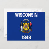 Flagge von Wisconsin Postkarte (Vorne/Hinten)
