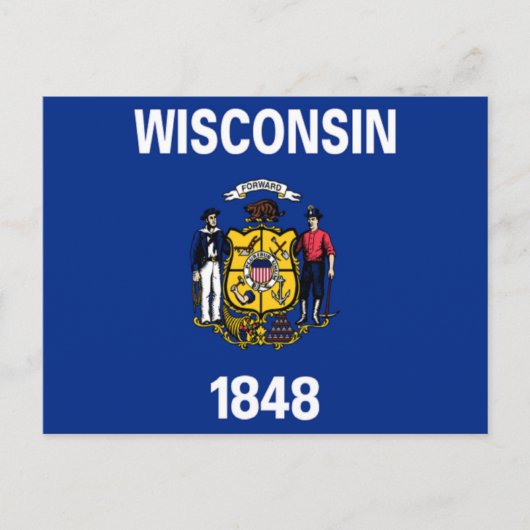 Flagge von Wisconsin Postkarte (Vorderseite)