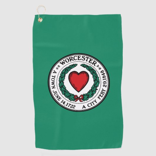 Flagge von Worcester, Massachusetts Golfhandtuch (Vorderseite)