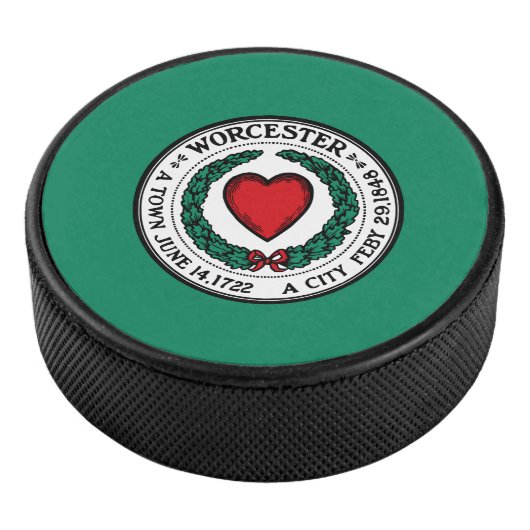 Flagge von Worcester, Massachusetts Hockey Puck (3/4)