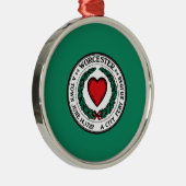 Flagge von Worcester, Massachusetts Ornament Aus Metall (Rechts)