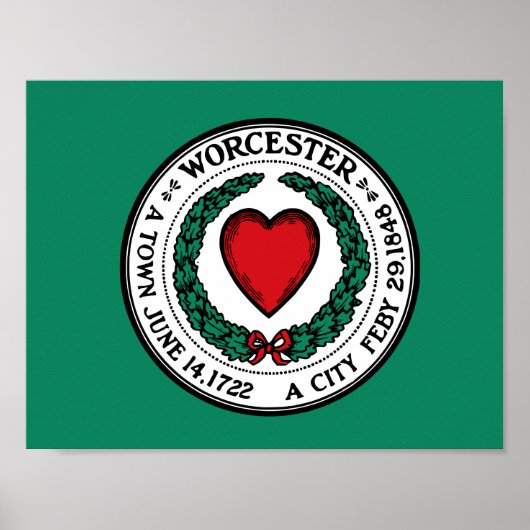 Flagge von Worcester, Massachusetts Poster (Vorne)