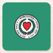 Flagge von Worcester, Massachusetts Square Paper C Rechteckiger Pappuntersetzer (Vorderseite)