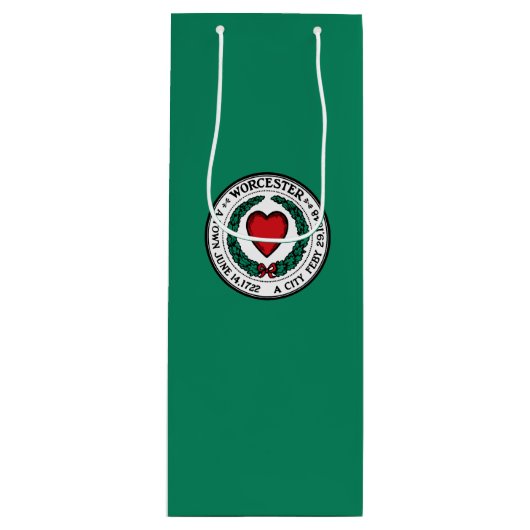 Flagge von Worcester, Massachusetts Wine Gift Bag Geschenktüte Für Weinflaschen (Vorderseite)