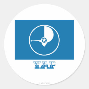 Flagge von Yap, mit Namen Runder Aufkleber