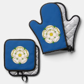 Flagge von Yorkshire Ofenhandschuh & Topflappen-Set (Vorderseite/Rückseite)