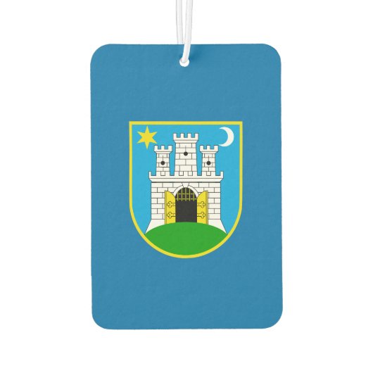 Flagge von Zagreb, Kroatien Autolufterfrischer (Rückseite)
