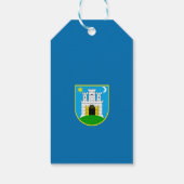 Flagge von Zagreb, Kroatien - Geschenkmarken Geschenkanhänger (Rückseite)