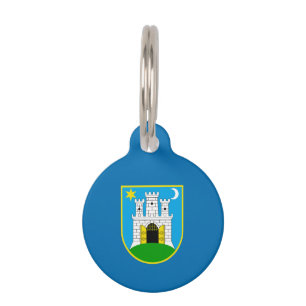 Flagge von Zagreb, Kroatien Haustiermarke