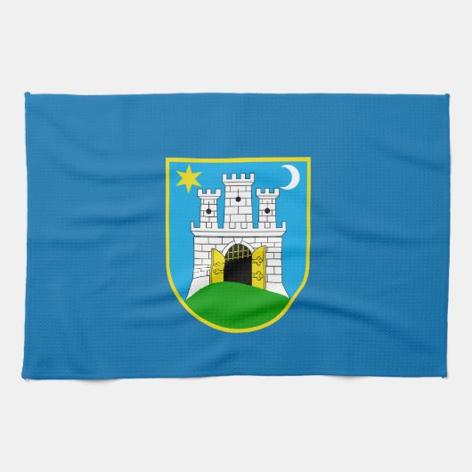 Flagge von Zagreb, Kroatien Küchentuch (Horizontal)