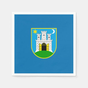 Flagge von Zagreb, Kroatien Neapel Serviette