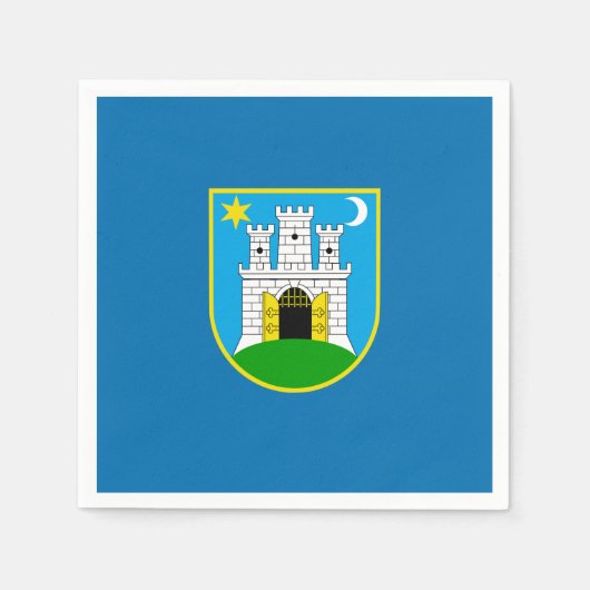 Flagge von Zagreb, Kroatien Neapel Serviette (Vorderseite)