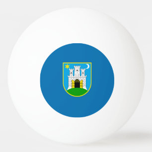 Flagge von Zagreb, Kroatien Ping-Pong Ball
