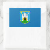 Flagge von Zagreb, Kroatien Rechteckkantsticker Rechteckiger Aufkleber (Tasche)