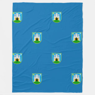 Flagge von Zagreb, Kroatisch-Fleece Blanket Fleecedecke